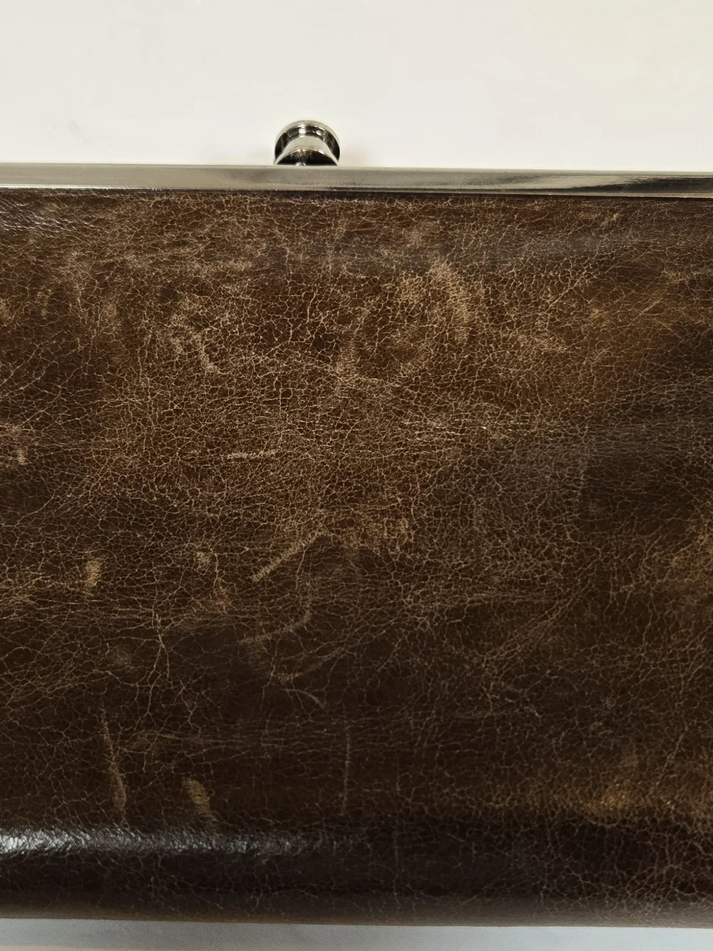 HOBO Dark Brown Leather Frame Clutch